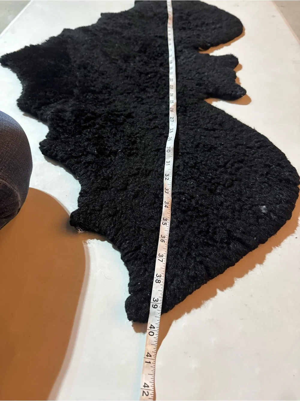 Sourpuss: Furry Bat Rug Black Faux Sheepskin Shag 20x40in